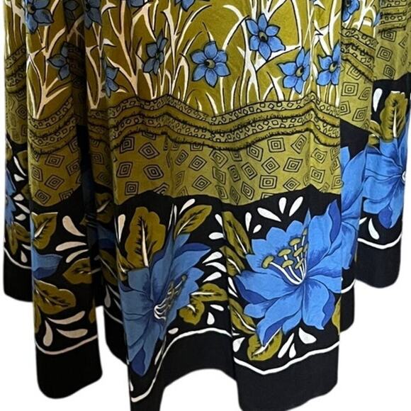 Pretty Pink Women Small Dress Blue Olive Black Cotton  Peasant‎ Boho Vintage - Picture 7 of 14